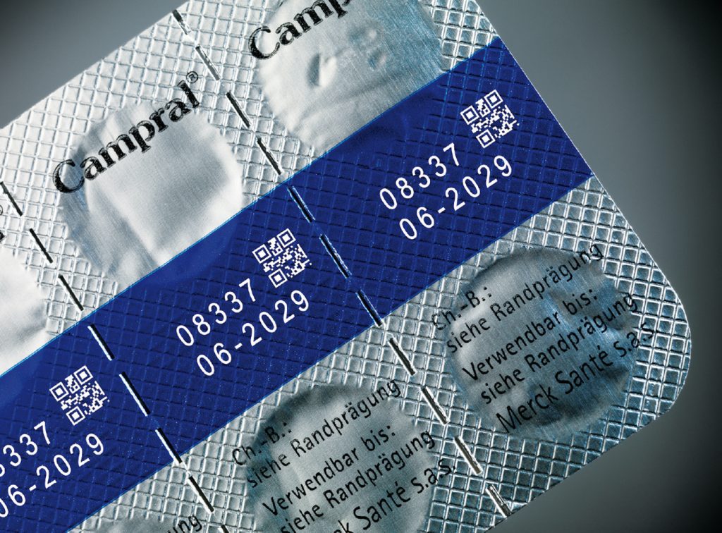 Laser coding on pharmaceutical blister packs for traceability and compliance.