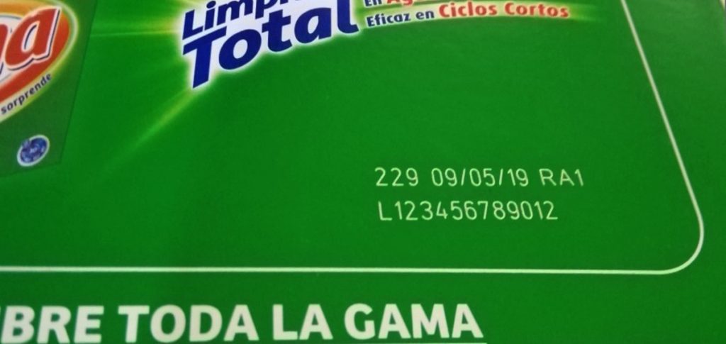 Codificación en cajas de cartón pintado